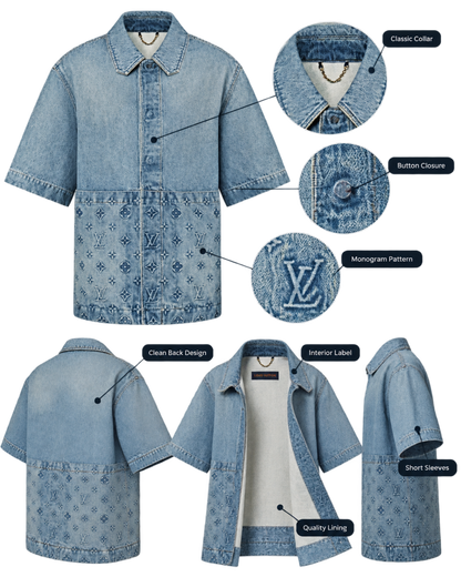 Short-Sleeved Denim Workwear Shirt