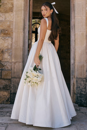 Lillianna ivory italian satin corset bridal gown