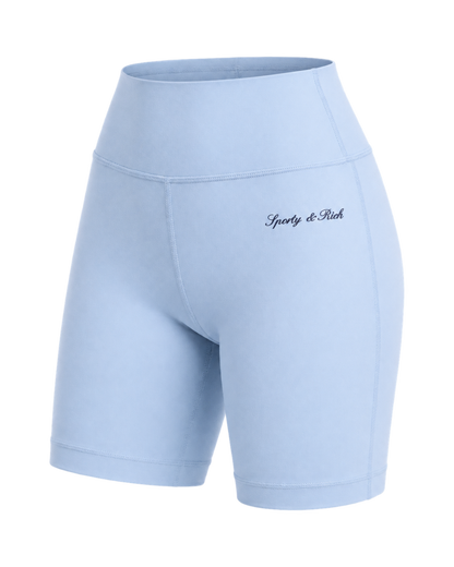 Signature Logo Biker Short - Faded Blue/Navy