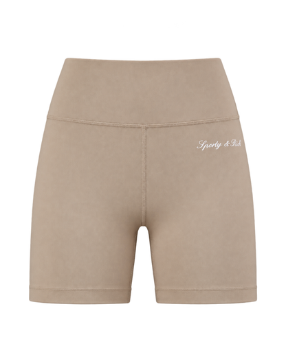Signature Logo Biker Short - Hazelnut/White