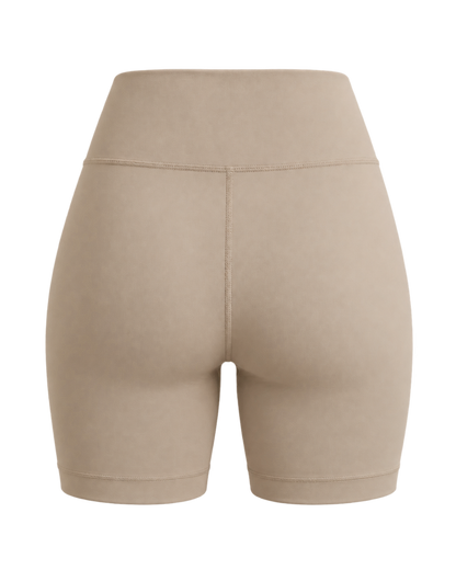 Signature Logo Biker Short - Hazelnut/White
