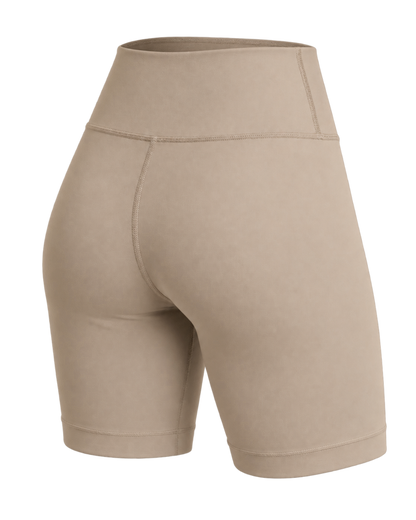 Signature Logo Biker Short - Hazelnut/White