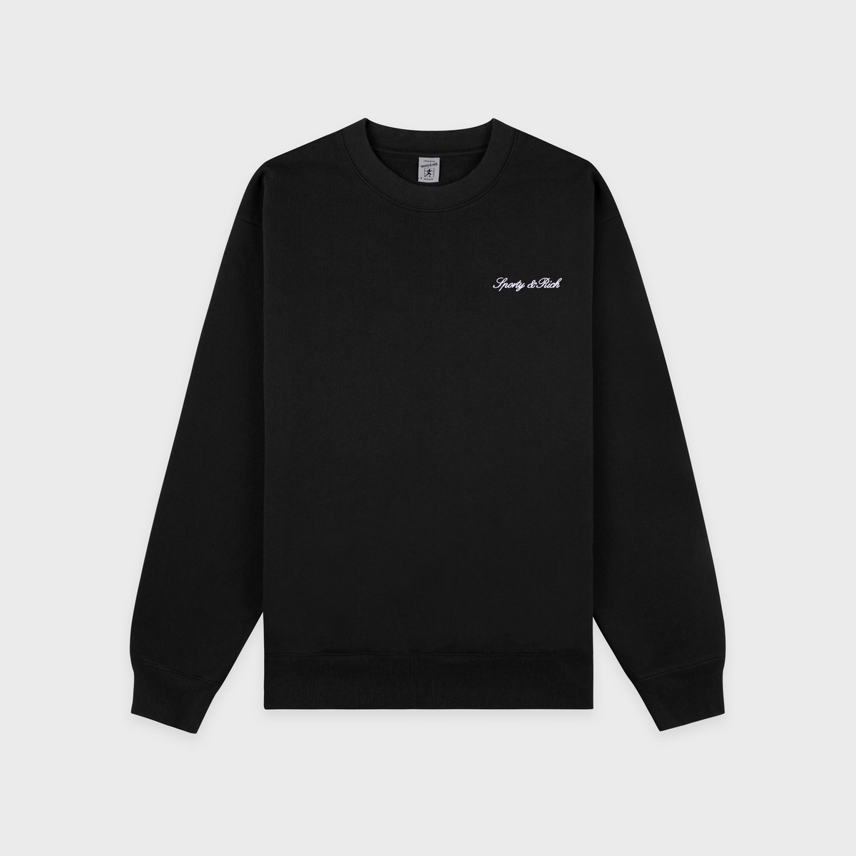Signature Logo Embroidered Crewneck - Black/White