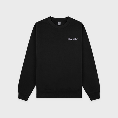 Signature Logo Embroidered Crewneck - Black/White