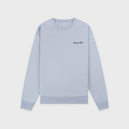 Signature Logo Embroidered Crewneck - Faded Blue/Navy