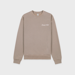 Signature Logo Embroidered Crewneck - Hazelnut/White