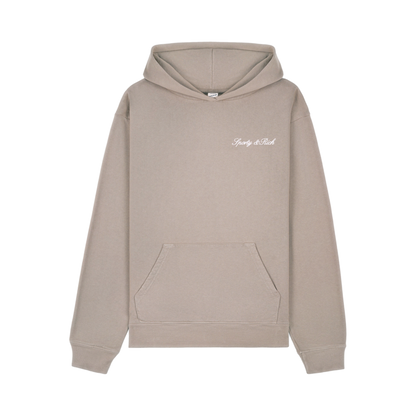Signature Logo Embroidered Hoodie - Hazelnut/White