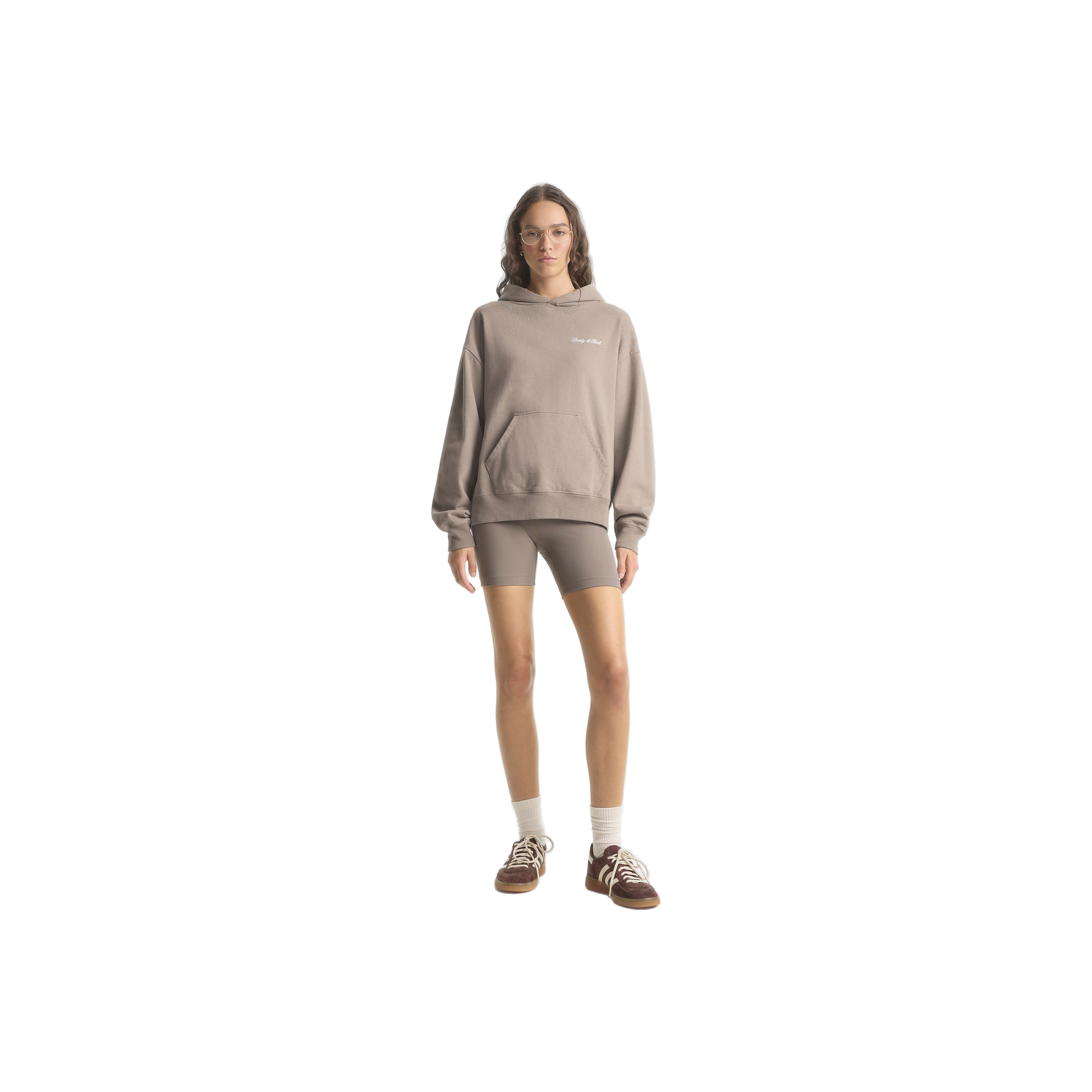 Signature Logo Embroidered Hoodie - Hazelnut/White