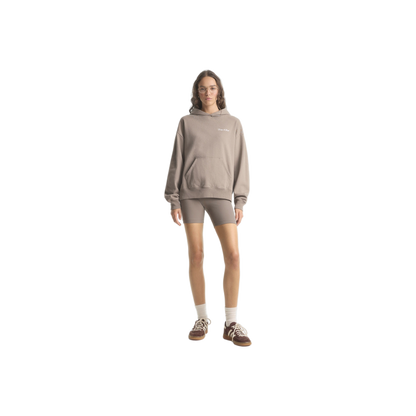 Signature Logo Embroidered Hoodie - Hazelnut/White
