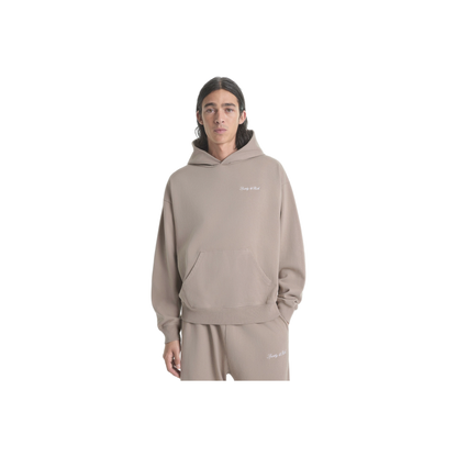 Signature Logo Embroidered Hoodie - Hazelnut/White