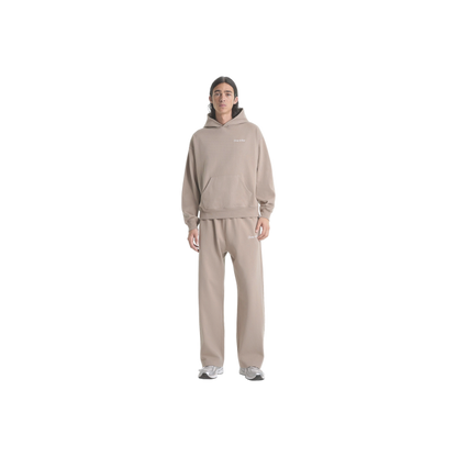Signature Logo Embroidered Hoodie - Hazelnut/White