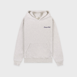 Signature Logo Embroidered Hoodie - Heather Gray/Navy
