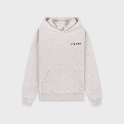 Signature Logo Embroidered Hoodie - Heather Gray/Navy
