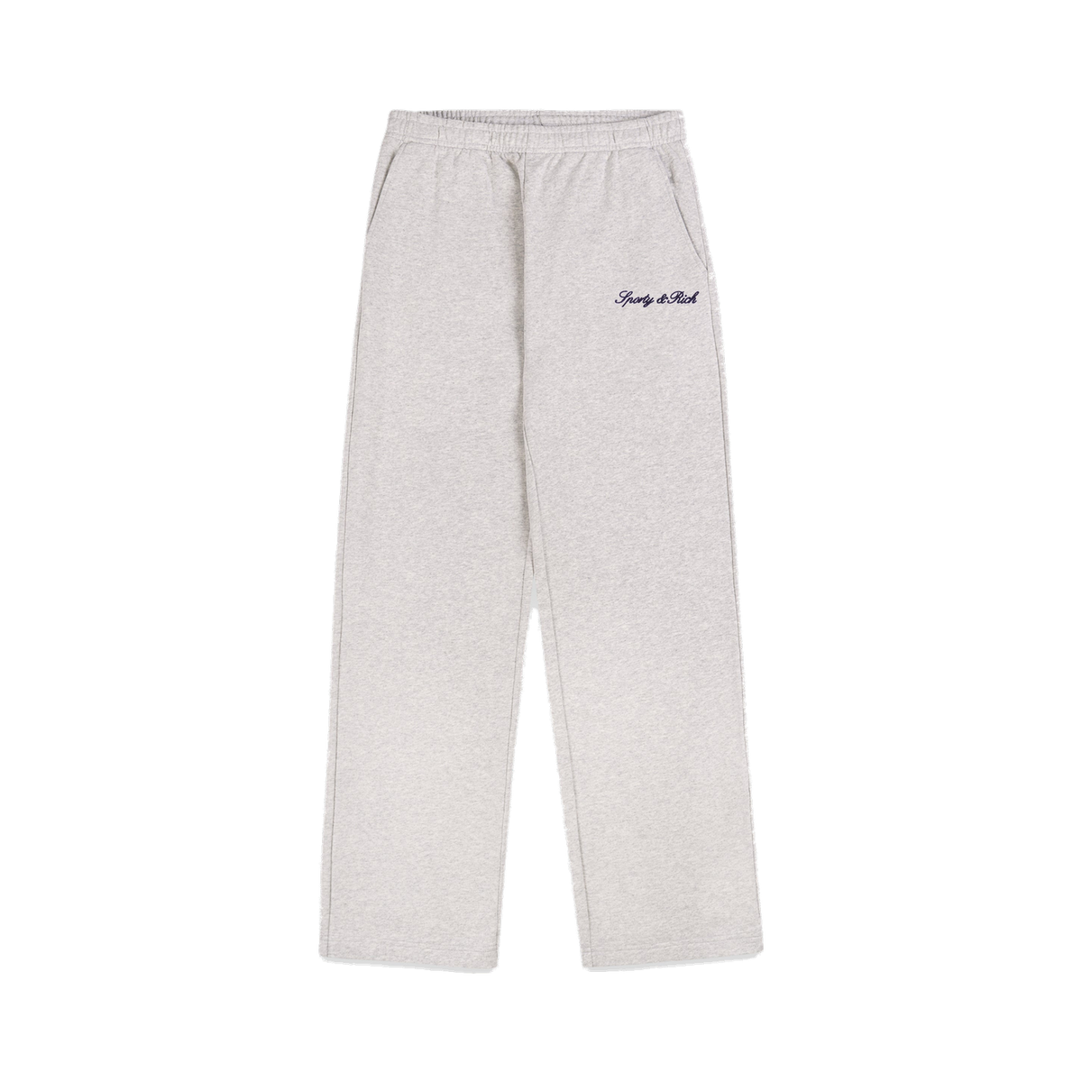 Signature Logo Embroidered Wide Sweatpant - Heather Gray/Navy