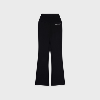 Signature Logo Flared Legging - Black/White