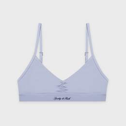 Signature Logo Mini Sports Bra - Faded Blue/White