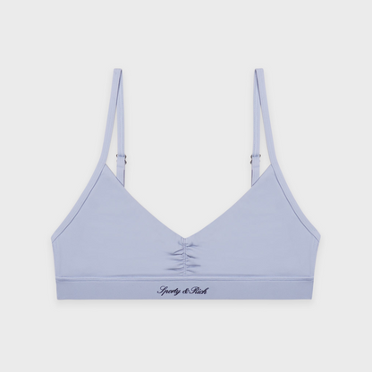 Signature Logo Mini Sports Bra - Faded Blue/White