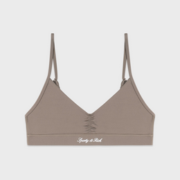 Signature Logo Mini Sports Bra - Hazelnut/White