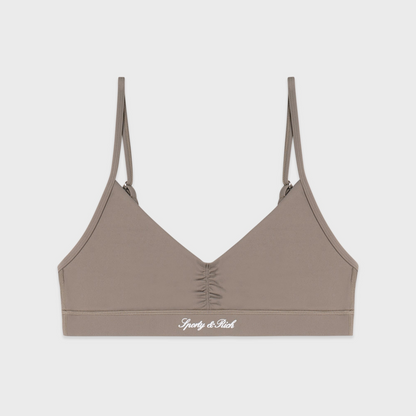 Signature Logo Mini Sports Bra - Hazelnut/White