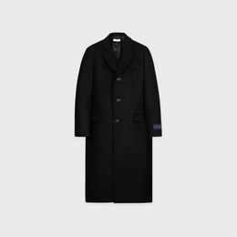 Signature Logo Structured Wool Coat - Black