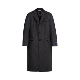 Signature Logo Structured Wool Coat - Dark Grey