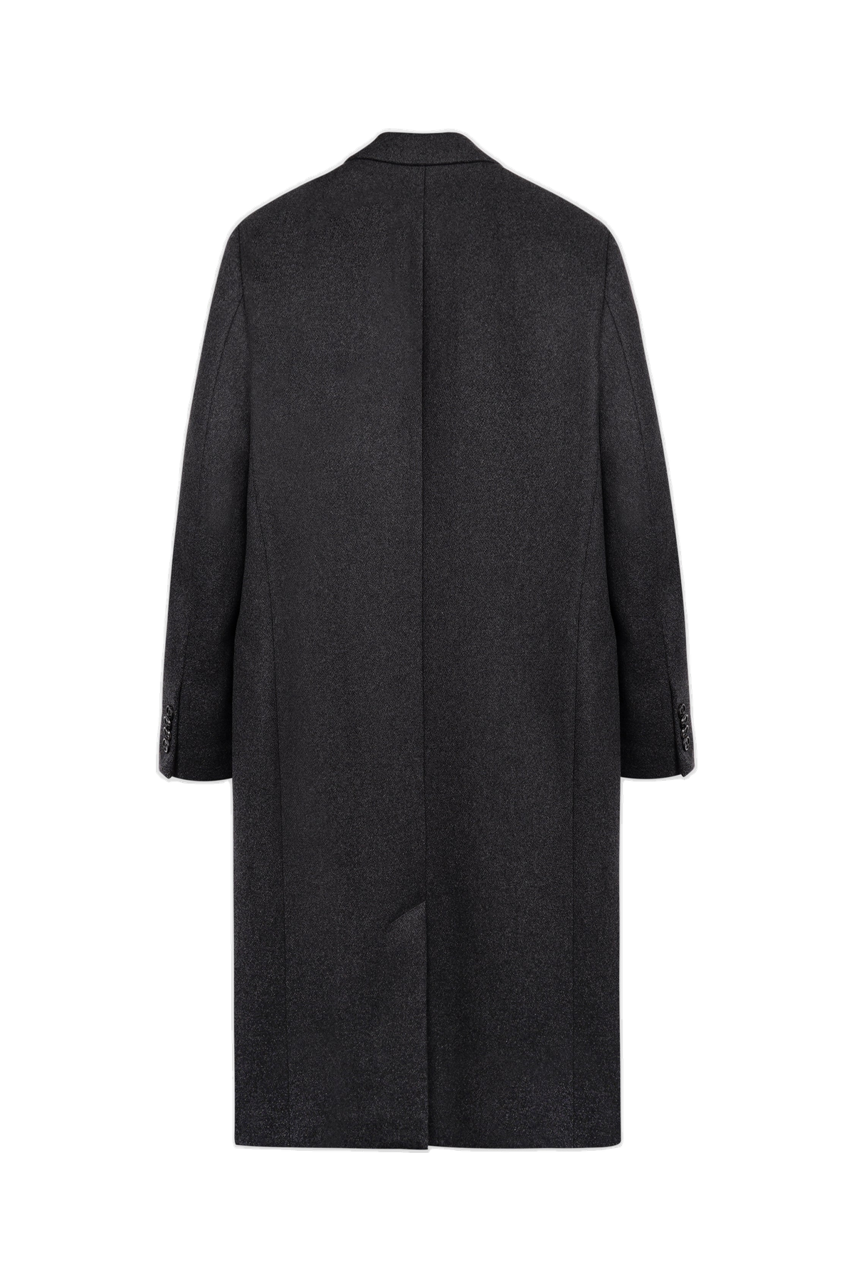 Signature Logo Structured Wool Coat - Dark Grey