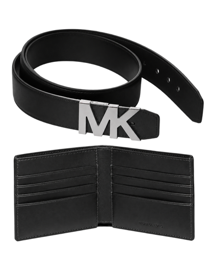 Signature Logo Wallet and Reversible Belt Gift Set