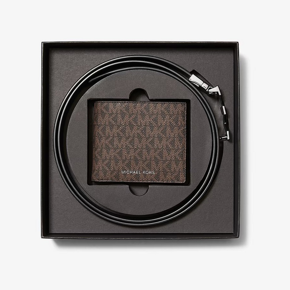 Signature Logo Wallet and Reversible Belt Gift Set
