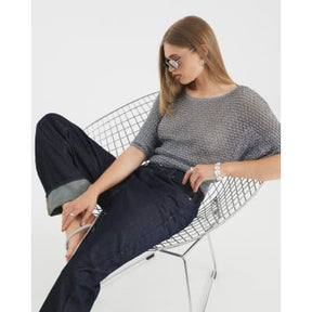 Silver Sequin Knit Top