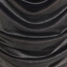 Silver Sleeveless Metallic Cowl Neck Top