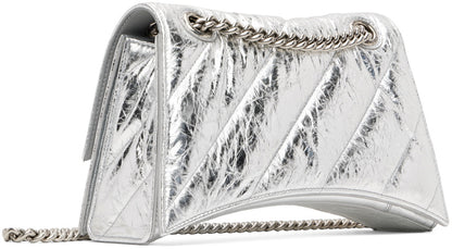 Balenciaga Silver Small Crush Chain Bag