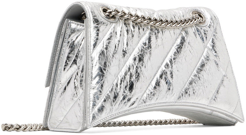 Balenciaga Silver Small Crush Chain Bag