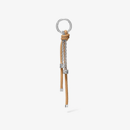 Silver-Tone and Speckled Cord Bag Charm