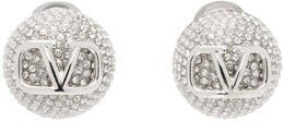 Silver VLogo Signature Metal & Crystal Earrings