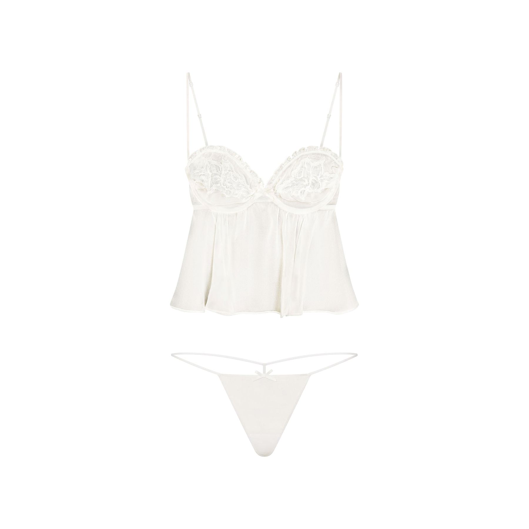 Skims Romance Babydoll Top and String Thong Set