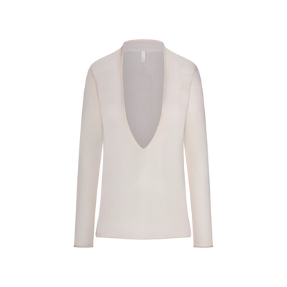 Slinky Knit Deep Plunge Top