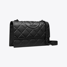 Small Fleming Polished-Grain Shoulder Bag