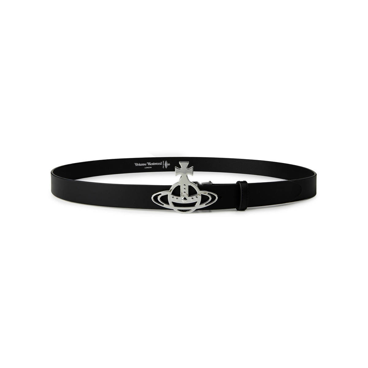 Small Line Orb Leather Buckle Belt