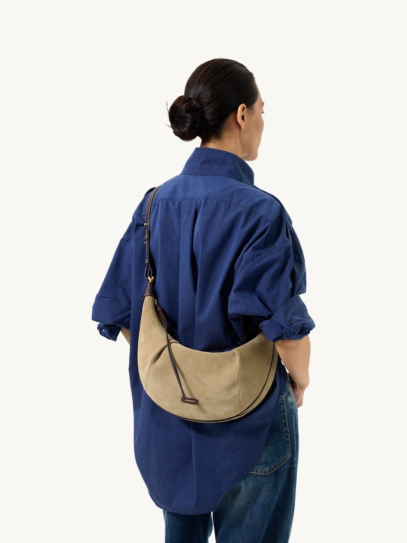 Songmont Medium Luna Hobo Bag - Dune Suede