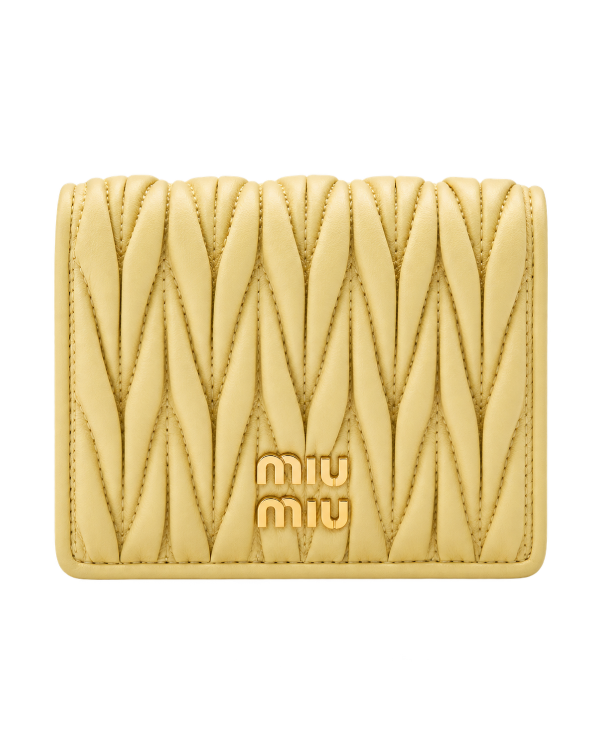 Small matelassé nappa leather wallet