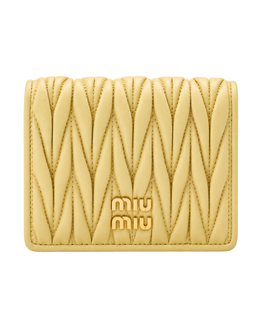 Small matelassé nappa leather wallet