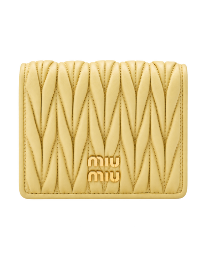 Small matelassé nappa leather wallet