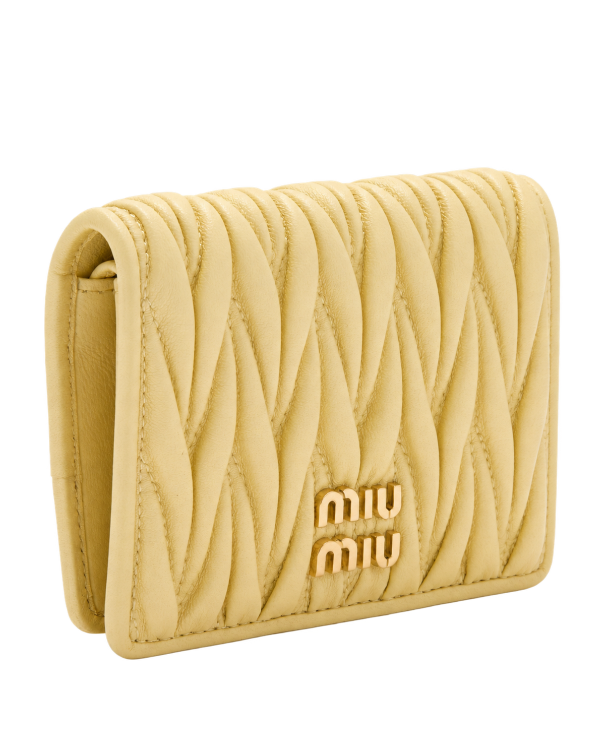 Small matelassé nappa leather wallet
