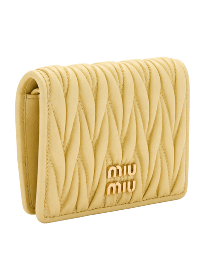 Small matelassé nappa leather wallet