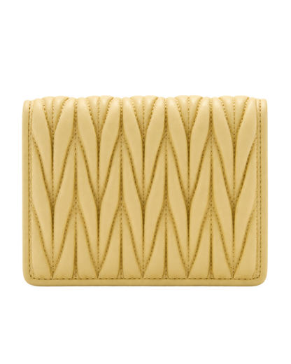 Small matelassé nappa leather wallet