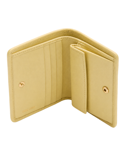 Small matelassé nappa leather wallet