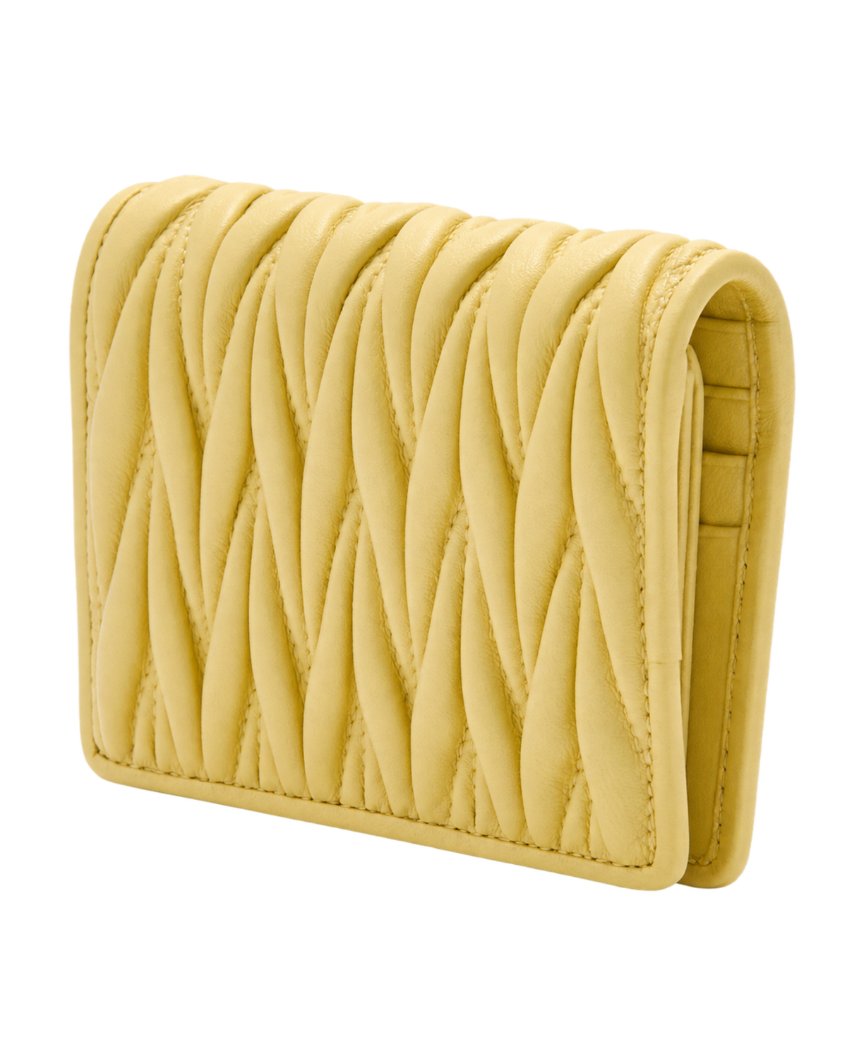 Small matelassé nappa leather wallet