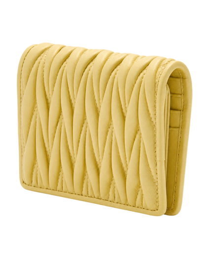 Small matelassé nappa leather wallet