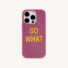 So What Rhinestone Phone Case - Pink