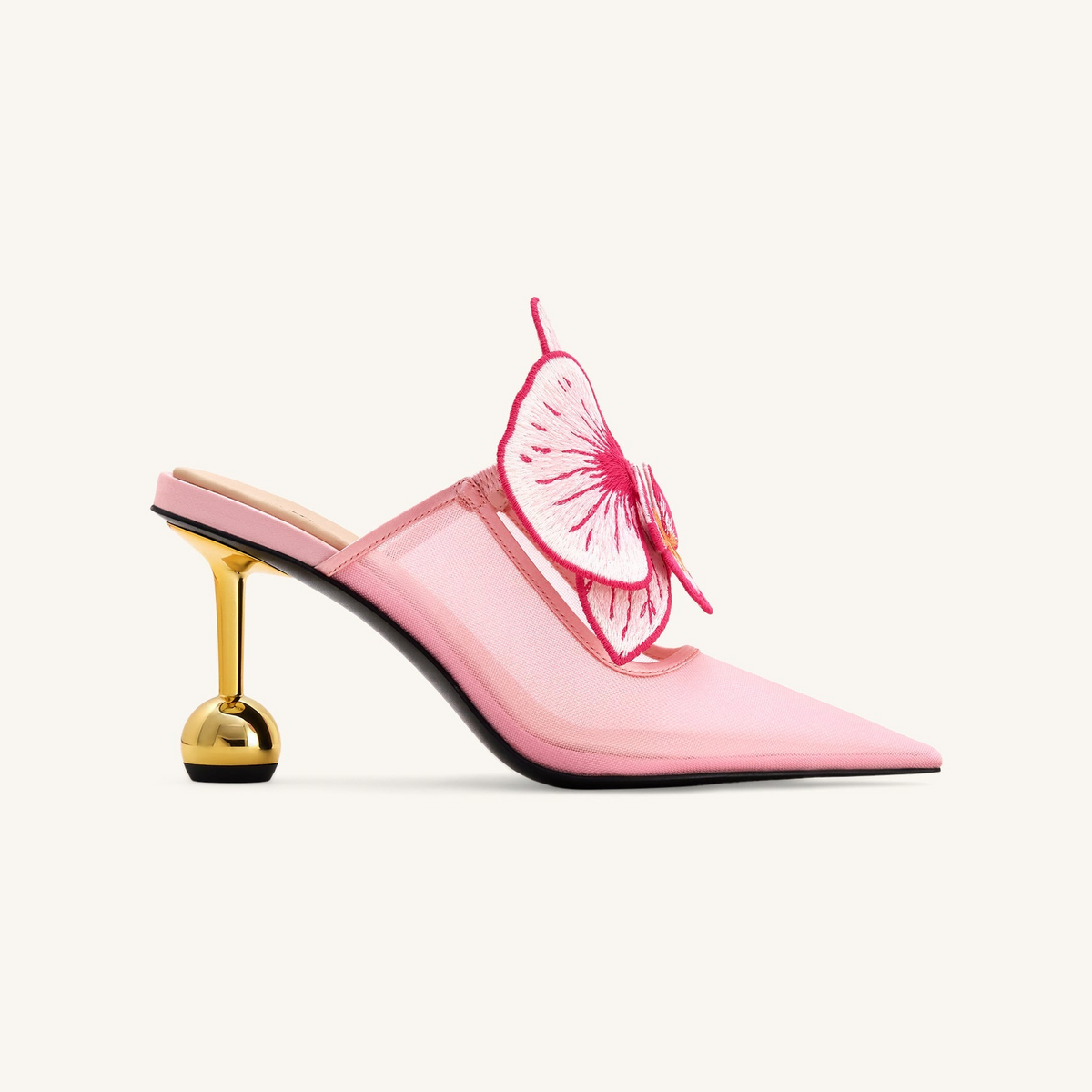 Sofia Orchid Sphere Heel Mules - Pink